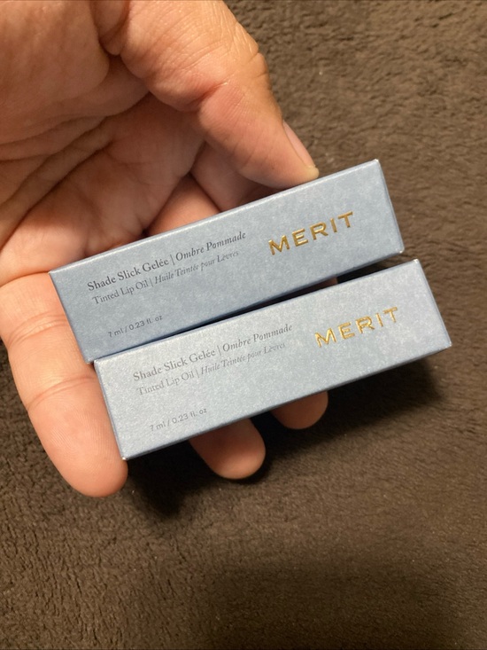 Merit Other - 2 MERIT -Les Deux- shade slick Tinted lip oil FULL SIZE NEW IN BOX Lip Gloss.